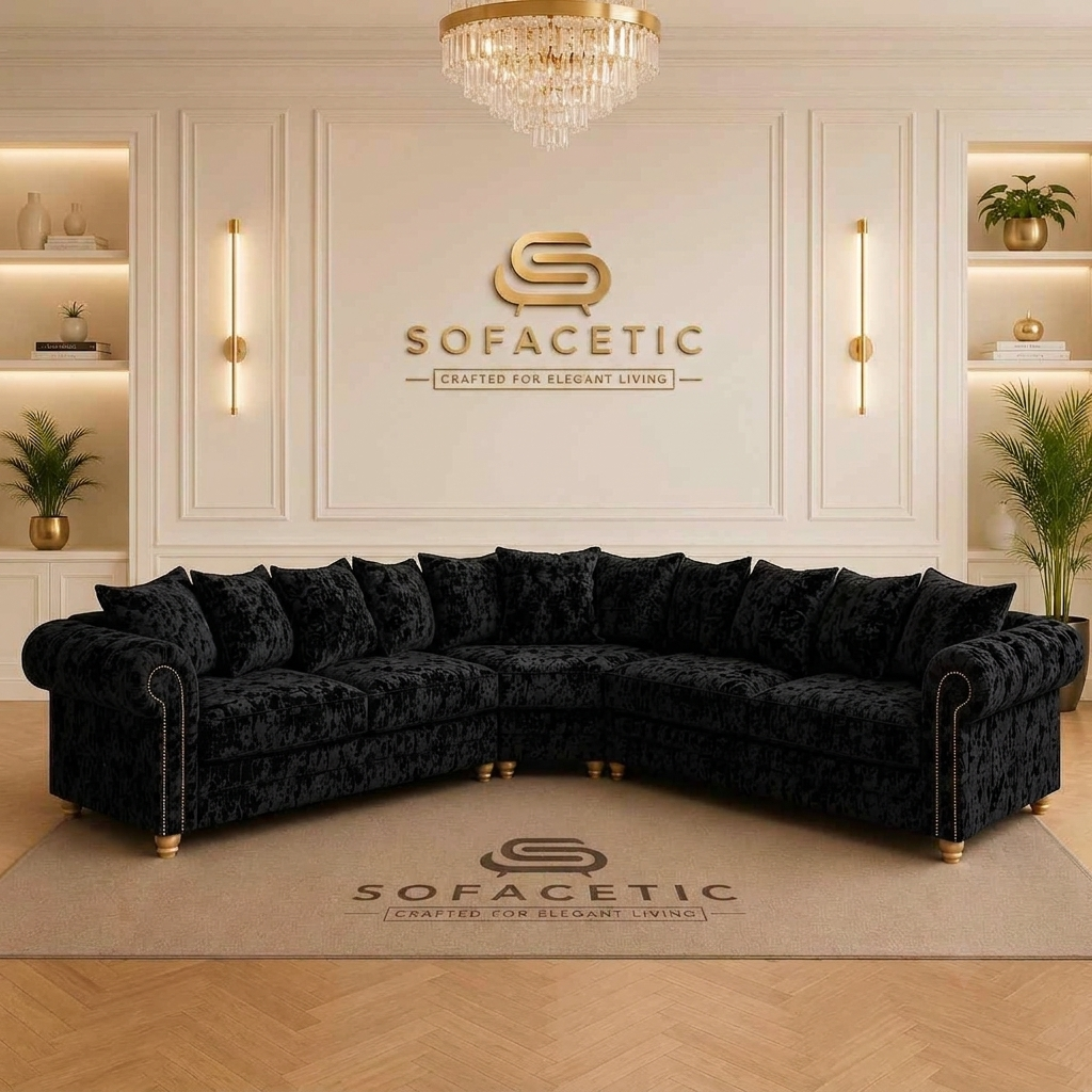 Olympia Ashwin Crush velvet Sofa Set