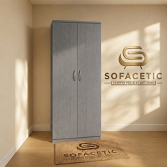 2 Door Grey Color Wardrobe