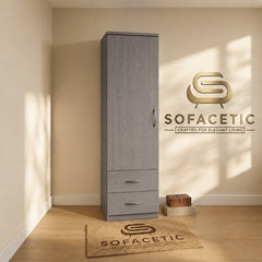 Single Door Grey Color Wardrobe