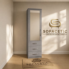 Single Door Grey Color Wardrobe
