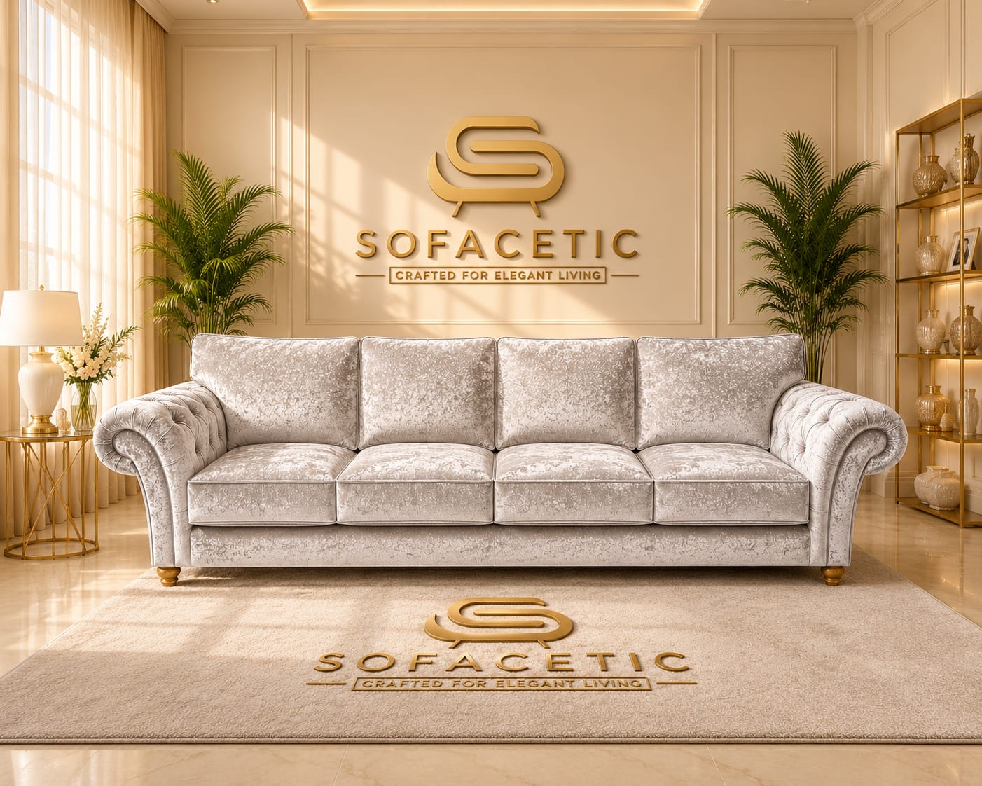 Nicole Crush velvet  Luxury Sofa Set
