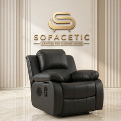 Valencia Entertainer Recliner Sofa Black Set