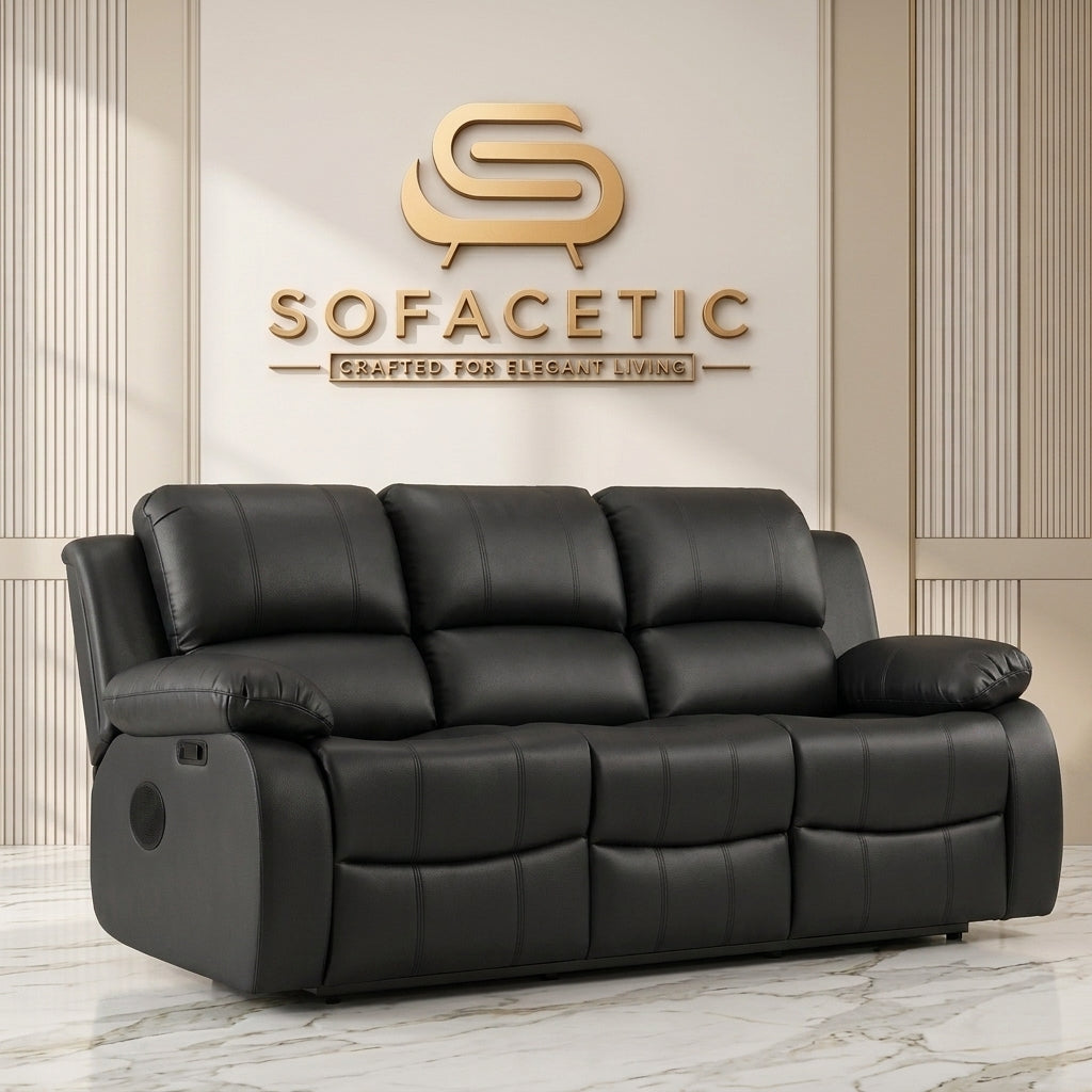 Valencia Entertainer Recliner Sofa Black Set