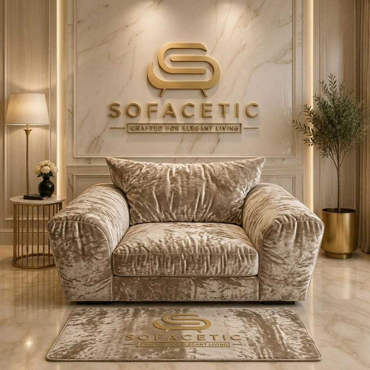 Rivo Crushed Velvet Fabric Sofa Set