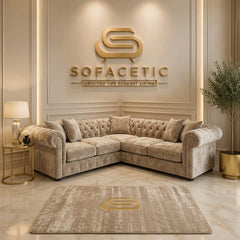 Rivo Crushed Velvet Fabric Sofa Set