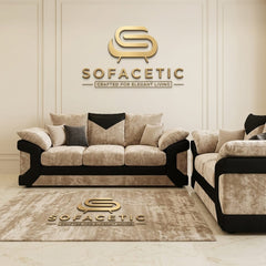 Dino Crushed Velvet Modern Sofa Set