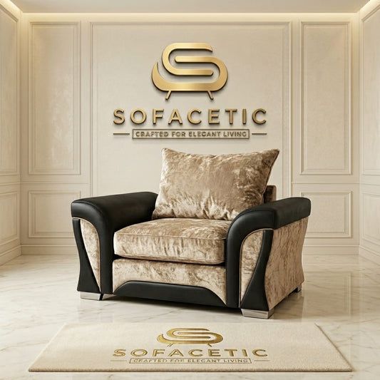 Shanon Crush Velvet Fabric Stylish Sofa Set
