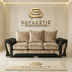 Shanon Crush Velvet Fabric Stylish Sofa Set