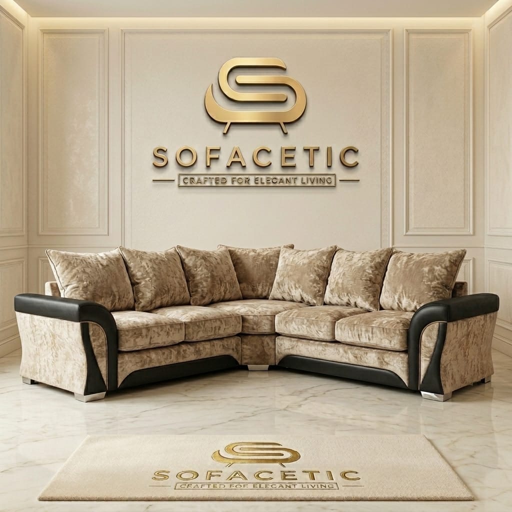 Shanon Crush Velvet Fabric Stylish Sofa Set