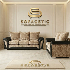 Shanon Crush Velvet Fabric Stylish Sofa Set