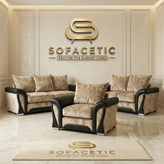 Shanon Crush Velvet Fabric Stylish Sofa Set