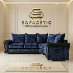 Shanon Crush Velvet Fabric Stylish Sofa Set