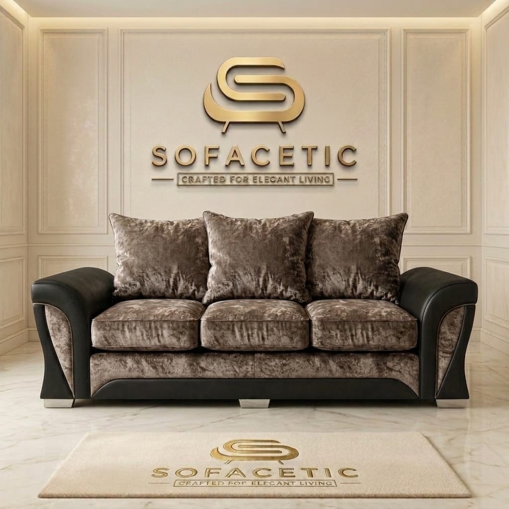 Shanon Crush Velvet Fabric Stylish Sofa Set