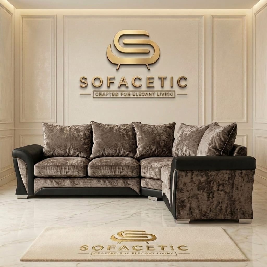 Shanon Crush Velvet Fabric Stylish Sofa Set