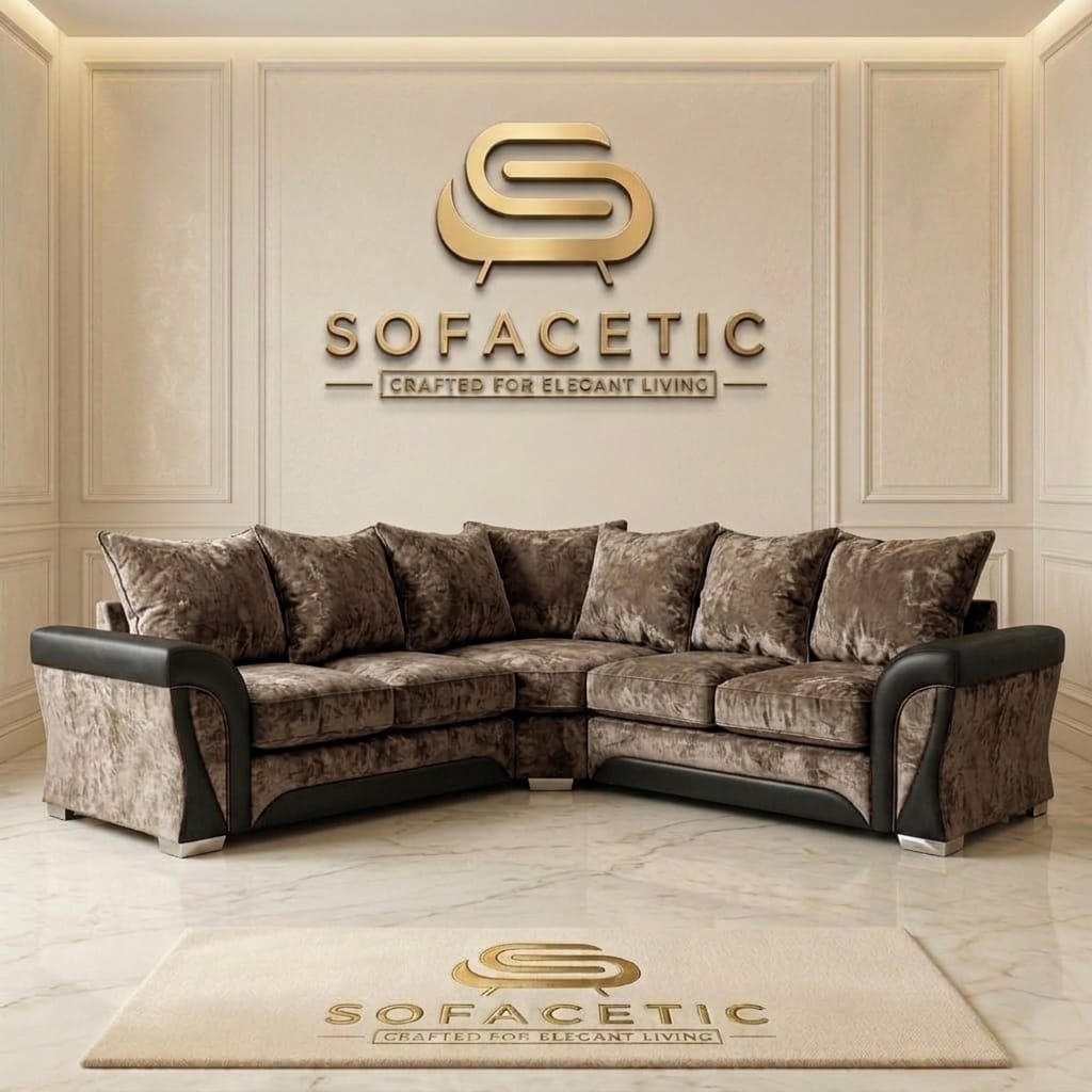 Shanon Crush Velvet Fabric Stylish Sofa Set