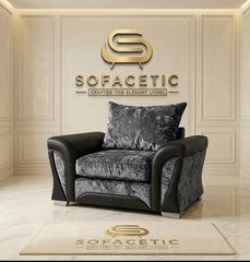 Shanon Crush Velvet Fabric Stylish Sofa Set