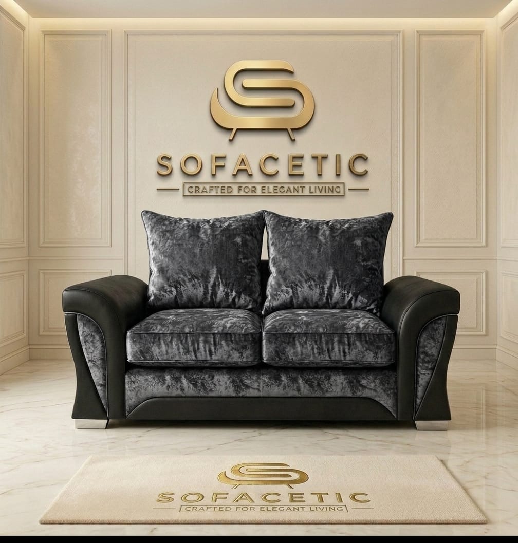 Shanon Crush Velvet Fabric Stylish Sofa Set