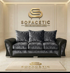Shanon Crush Velvet Fabric Stylish Sofa Set