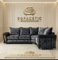 Shanon Crush Velvet Fabric Stylish Sofa Set