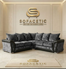 Shanon Crush Velvet Fabric Stylish Sofa Set