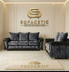 Shanon Crush Velvet Fabric Stylish Sofa Set