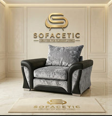 Shanon Crush Velvet Fabric Stylish Sofa Set