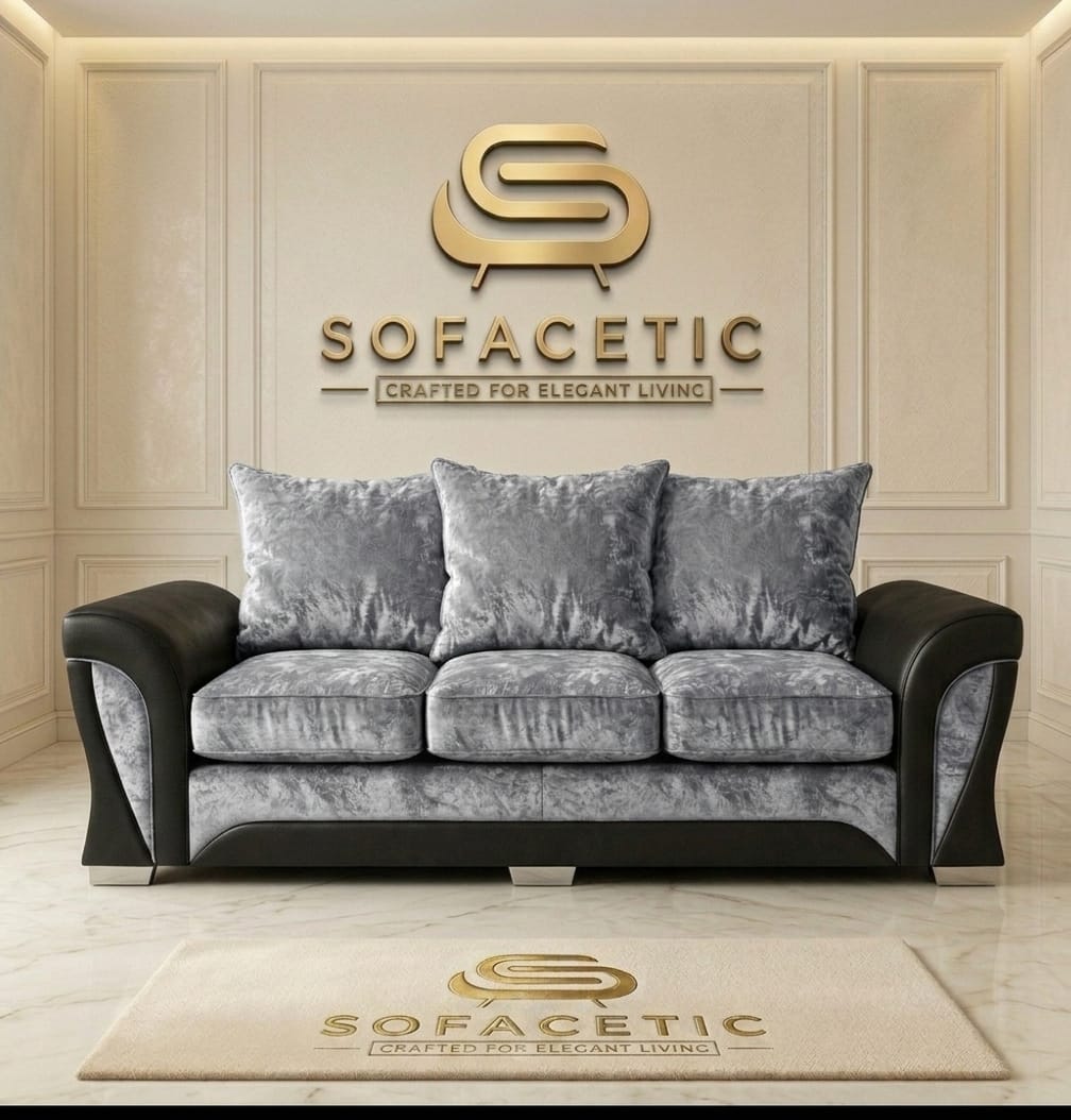 Shanon Crush Velvet Fabric Stylish Sofa Set