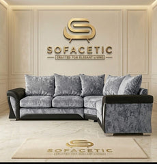 Shanon Crush Velvet Fabric Stylish Sofa Set