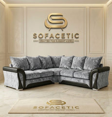 Shanon Crush Velvet Fabric Stylish Sofa Set
