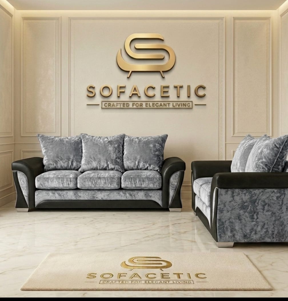Shanon Crush Velvet Fabric Stylish Sofa Set