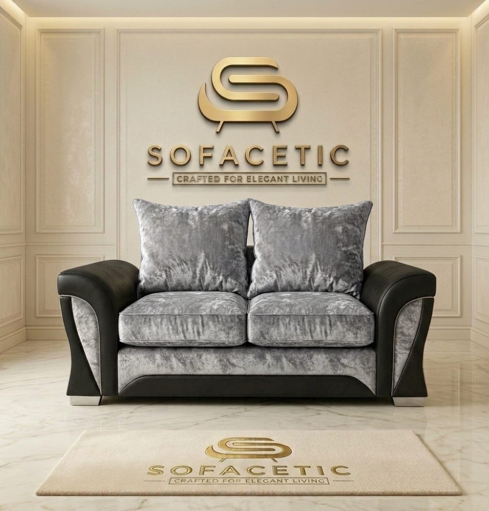 Shanon Crush Velvet Fabric Stylish Sofa Set
