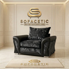 Shanon Crush Velvet Fabric Stylish Sofa Set