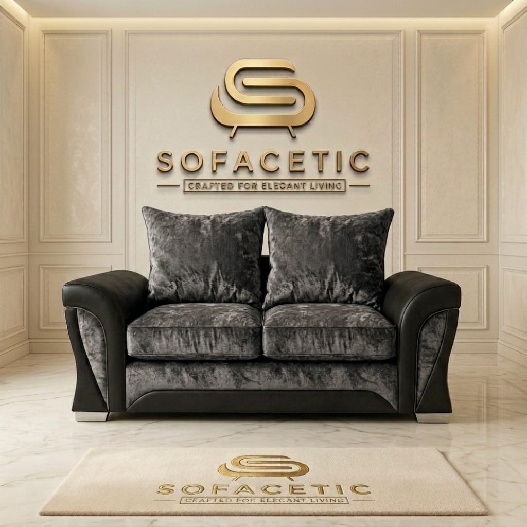 Shanon Crush Velvet Fabric Stylish Sofa Set