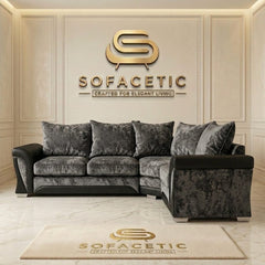 Shanon Crush Velvet Fabric Stylish Sofa Set