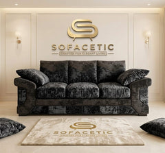 Dino Crushed Velvet Modern Sofa Set
