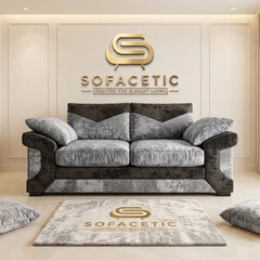 Dino Crushed Velvet Modern Sofa Set