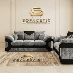 Dino Crushed Velvet Modern Sofa Set