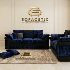 Dino Crushed Velvet Modern Sofa Set