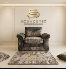 Dino Crushed Velvet Modern Sofa Set