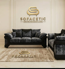 Dino Crushed Velvet Modern Sofa Set