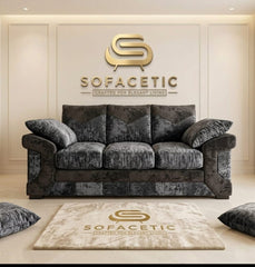 Dino Crushed Velvet Modern Sofa Set