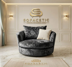 Rivo Crushed Velvet Fabric Sofa Set