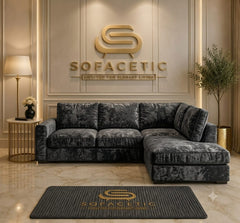 Rivo Crushed Velvet Fabric Sofa Set