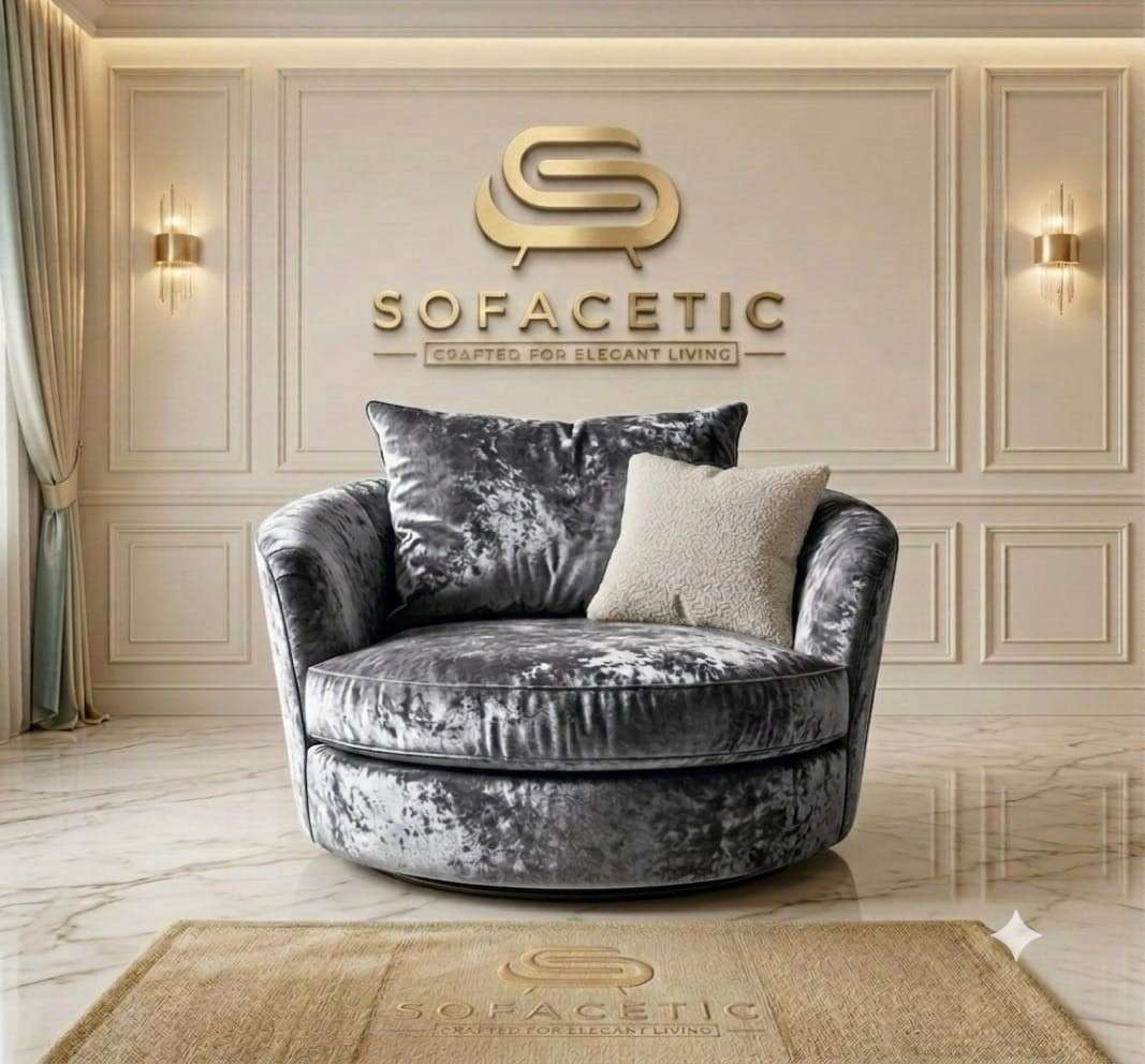 Rivo Crushed Velvet Fabric Sofa Set