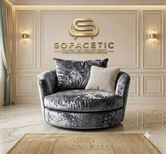 Rivo Crushed Velvet Fabric Sofa Set