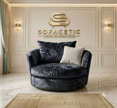Rivo Crushed Velvet Fabric Sofa Set