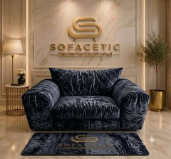 Rivo Crushed Velvet Fabric Sofa Set