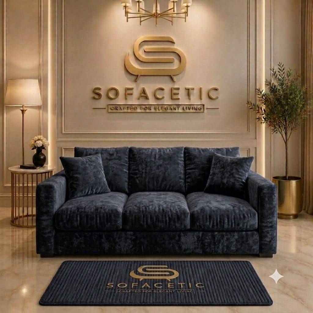 Rivo Crushed Velvet Fabric Sofa Set