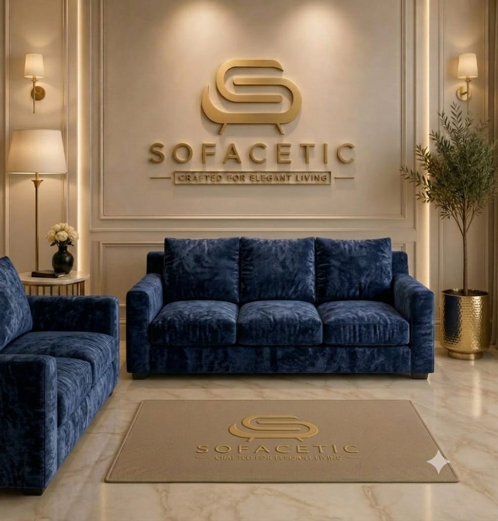 Rivo Crushed Velvet Fabric Sofa Set