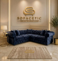 Rivo Crushed Velvet Fabric Sofa Set
